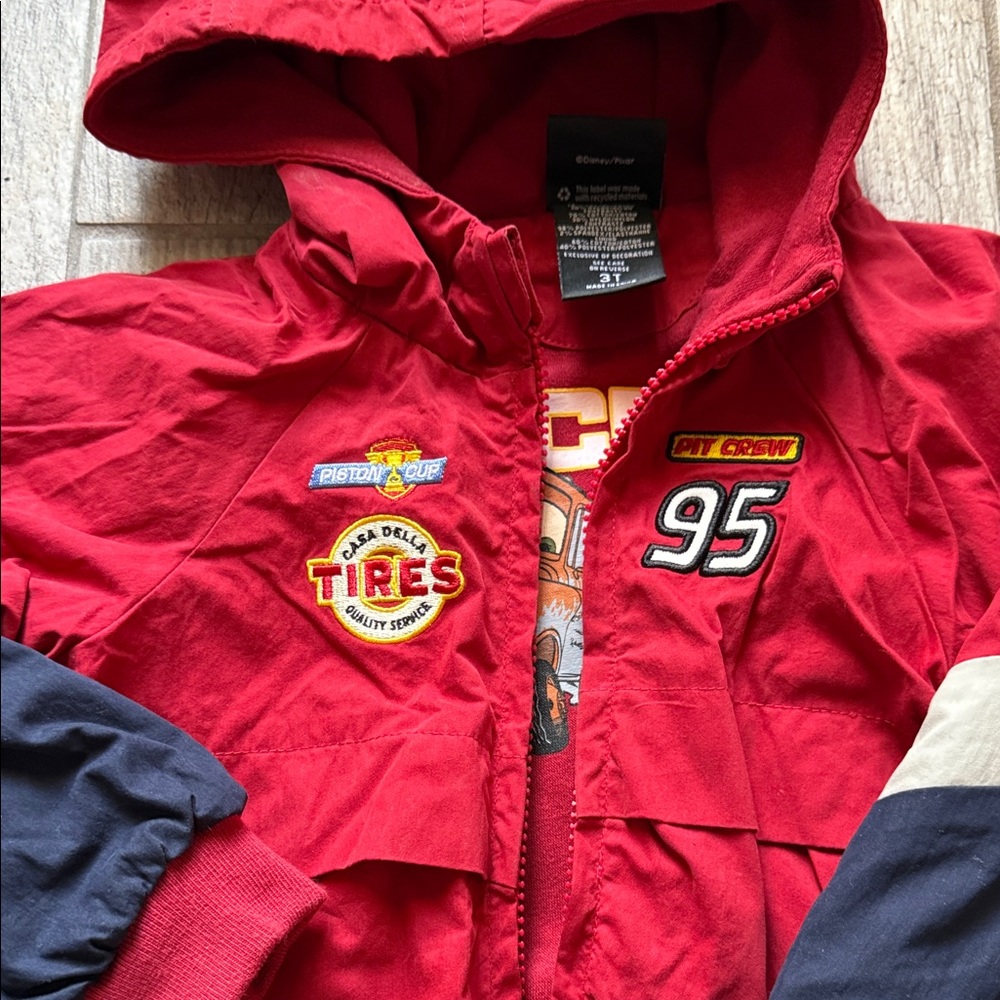 Boxlunch-Pixar’s Cars Red Hooded Jacket with Patches - Picture 2 of 5